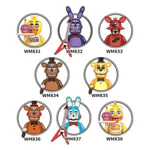 WM6097 WM6074 Minifiguras de Juego de Terror FNAF: Bear, Chica, Bonnie, Freddie, Pirate, Foxy, Robert - Figuras de Acción, Thriller, Construcción, Dibujos Animados, Juguete - Product Image 5