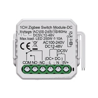 Module de commutation intelligent Zigbee à contact sec, disjoncteur relais DIY pour maison connectée, compatible DC 12-48V AC 100-240V, compatible Alexa Google Home