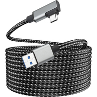 Cable VR Link de 5M (16 pies) de Alta Velocidad 3.2 3.0 5Gbps USB-A a Tipo C, Cable VR con Ángulo Recto de 90 Grados, Cable USB-C VR Personalizado de Fábrica