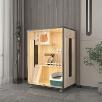 Villa de Luxe Pliable en Bois pour Chats, Maison Moderne Personnalisée pour Petits Animaux, Meuble d'Intérieur Cage pour Chat