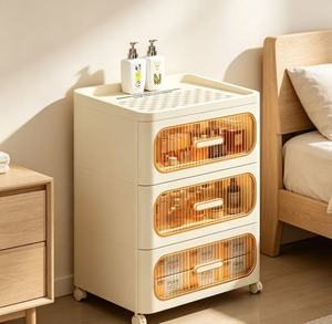 Meuble de rangement multi-niveaux à tiroirs transparents, en <span class=keywords><strong>plastique</strong></span> anti-poussière, pour chambre à coucher, organisateur de vêtements et articles divers - Product Image 6