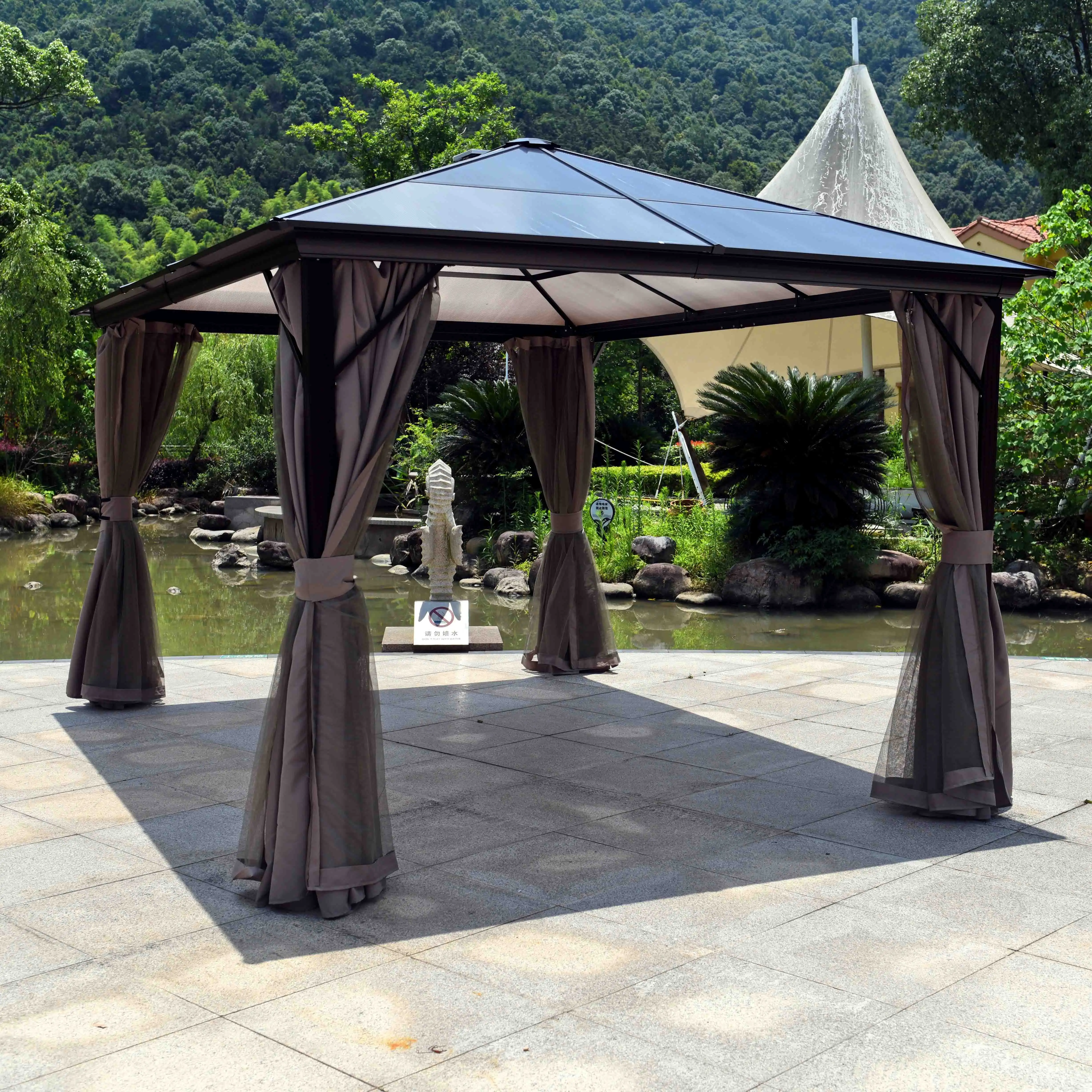 Luxury modern waterproof outdoor 14x10 3 mm aluminium metal pergola