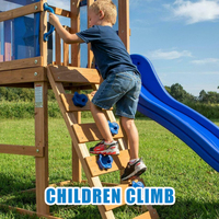 Structure de jeu extérieure en bois avec balançoire, mobilier Montessori pour crèche, équipement moderne pour école maternelle
