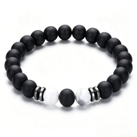 Bracelet en pierres naturelles TeoWai, perles de lave, œil de tigre, onyx noir, bracelet élastique de guérison pour hommes, bijoux empilables