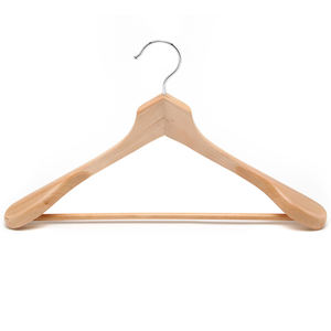 Percha de madera de marca personalizada para traje, perchas de lujo para chaqueta, perchas para abrigos, exhibición de tienda de ropa, percha de madera antideslizante con hombros anchos - Product Image 1