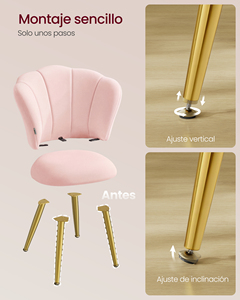 <span class=keywords><strong>VASAGLE</strong></span> <span class=keywords><strong>Chaises</strong></span> de salle à manger modernes en velours avec dossier boutonné et pieds en métal pour cuisine et salle à manger - Product Image 4