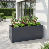 Bac à potager surélevé gris anthracite, modulaire, robuste, en métal, pour extérieur
