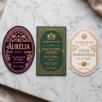 Rouleaux d'autocollants de parfum de luxe personnalisés, étiquettes adhésives, motifs personnalisés imprimés, emballage de flacons cosmétiques haut de gamme, autocollants de logo