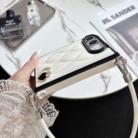 Étui pour iPhone Duo Ultra, Housse de protection haut de gamme en cuir uni pour Apple 18 Fold avec charnière centrale et dragonne