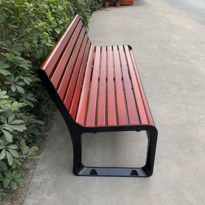 Duurzame Ergonomische Buitenbank Stoel Gegoten Aluminium Frame En Grenen Houten Latten Houten Bank Stoel Voor Street City - Product Image 2
