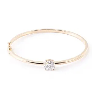 1克拉VVS圆形DEF钻石碳硅石手链纯金10K14K 18k手镯奢华饰品，用于母亲节礼物