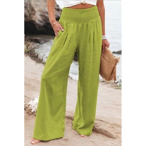 <span class=keywords><strong>Pantaloni</strong></span> Estivi da <span class=keywords><strong>Donna</strong></span> in Misto <span class=keywords><strong>Lino</strong></span> e Cotone, Vita Alta, Gamba Larga, Stile Boho Chic, Leggeri e Traspiranti - Product Image 5