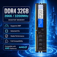 RAM de bureau RuiChu 32 Go DDR4 3200 MHz ECC, moule privé, PC4-25600 288PIN DIMM 1.2V, haute performance pour mise à niveau PC AMD, en stock