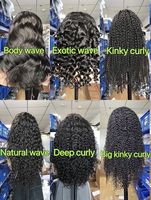 Perruques Frontales 360 en Dentelle Brésilienne Cheveux Humains Vierges Perruques Kinky Raides Dentelle HD 13x4 13x6 Pré-Pluckées Sans Colle