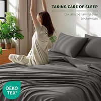 Ensemble de draps en coton 400TC confortable et durable certifié ISO 9001 doux respirant pour drap de lit en coton de chambre à coucher