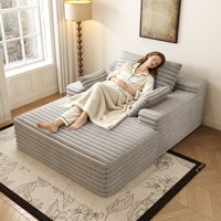 Chaise longue d'intérieur surdimensionnée, canapé-lit rembourré, fauteuil de lecture, canapé nuage moelleux en fausse fourrure