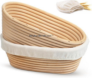Ensemble de paniers de levage faits main OEM pour la cuisson du pain au levain, bannetons ronds et ovales en rotin avec emballage personnalisé - Product Image 6