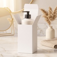 Boîte d'emballage cosmétique personnalisée en carton blanc recyclable pour rouge à lèvres, flacon pompe, pot de crème, coffret cadeau de soins de la peau avec gaufrage
