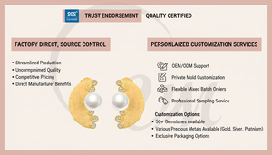 Unisex Classic Exquisite 18K Solid Gold Half-Moon <b>Pearl</b> Stud <b>Earrings</b> Symmetrical Frosted Fine Jewelry VM.Jewelry - Product Image 6