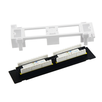 Panel de Conexiones de Red UTP CAT5e CAT6 CAT6A de 10 Pulgadas 1U con 12 Puertos, Soporte de Gestión de Cables, Montaje en Rack 1U, Conectores Keystone RJ45