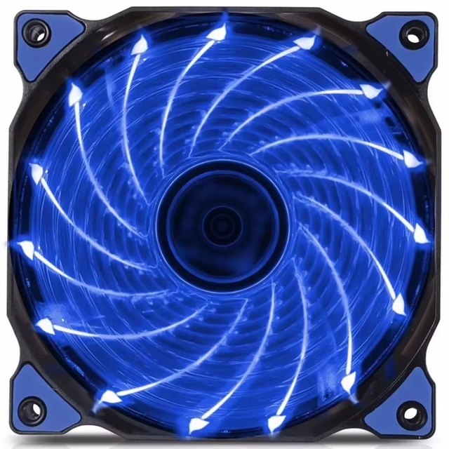 120mm 15 LED Ultra Silent Computer PC Case Fan 15 LEDs 12V With Rubber Quiet Molex Connector Easy Installed Fan
