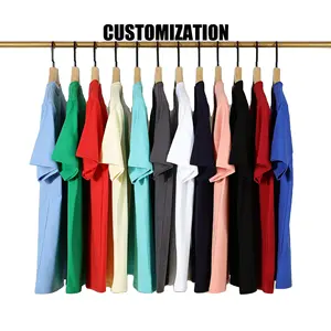 Fabricante de camisetas, venta al por mayor, camiseta informal de corte regular, peso grueso, 240 Gsm, 100% algodón, logotipo personalizado, camiseta de verano Unisex