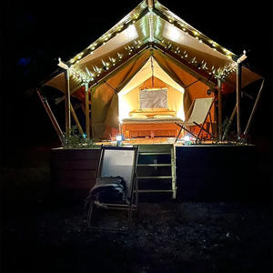 Tienda de Safari Nomad de lujo con marco de acero, tela Oxford de doble capa para exposición al aire libre, características de aislamiento de cubierta de madera - Product Image 5