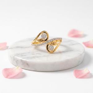Elegant 24K <b>Gold</b> Luxury <b>Ring</b> with Swirl Design Modern Stylish Jewelry for Women Perfect Daily & Party Wear Wedding Gifting - Product Image 1