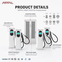 Chargeur de sol pour voiture AMPPAL 240KW-720KW, stations de charge rapides électriques commerciales pour voitures électriques