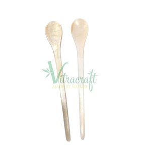 Mini cuchara de nácar rosa, cuchara de caviar cuchara hecha a mano Perfecta para servir caviar Premium tamaño 9cm - Product Image 1