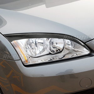 1 par de cubiertas embellecedoras de fibra de carbono auténtica para faros delanteros (cejas/párpados) para Ford Focus 2005 2006 2007 2008, calcomanías para faros de coche - Product Image 6