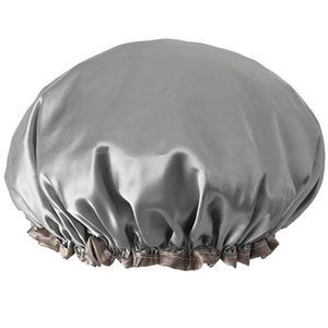 Bonnet de douche en satin double couche imperméable pour femmes et enfants, usage domestique, protection des cheveux contre l'humidité - Product Image 5