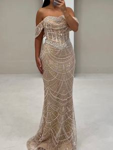 <span class=keywords><strong>Vestidos</strong></span> <span class=keywords><strong>de</strong></span> <span class=keywords><strong>Fiesta</strong></span> con Cuentas Brillantes 2026, Vestido <span class=keywords><strong>de</strong></span> Noche Formal <span class=keywords><strong>de</strong></span> Lujo Estilo Sirena Color Nude Aso Ebi para Cumpleaños, Bodas y Ocasiones Especiales - Product Image 6
