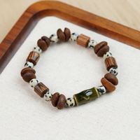 Gelang Manik Bertema Kopi Retro Netral Trendi, 6 Model Gelang Berlapis Lembut dari Keramik, Batu Akik, dan Kayu untuk Kafe