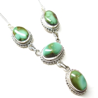 Collier en turquoise tibétaine naturelle, argent sterling 925, fait main, vintage, ethnique, bohème, bijoux en pierres précieuses pour femmes, vente en gros