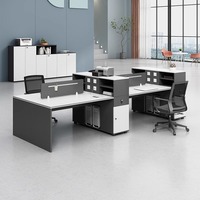 Postes de travail modulaires, bureaux de finance, bureaux pour le personnel, postes de travail pour employés, bureaux de bureau en bois, table à panneaux perforés