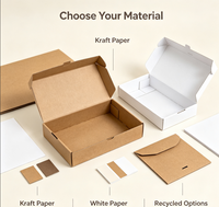 Boîte en papier kraft pliable personnalisée en gros avec logo, recyclable, écologique, pour bijoux, petits cadeaux, articles faits à la main