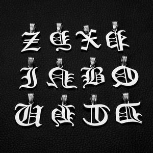 Commercio all'ingrosso <span class=keywords><strong>Nome</strong></span> Personalizzato personalizzato Iniziale alfabeto Lettera <span class=keywords><strong>collana</strong></span> di gioielli in <span class=keywords><strong>argento</strong></span> - Product Image 2