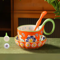 Ensemble de tasses à café et à thé en céramique avec assiette, passe au lave-vaisselle, utilisation à chaud/froid, design moderne, boîte cadeau