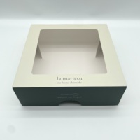 Boîte en carton à gâteau en papier kraft blanc vert personnalisé avec fenêtre Mini boîte à gâteau au fromage Impression en relief Emballage de boîte à gâteau personnalisé