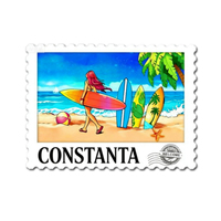 Aimant de réfrigérateur souvenir de plage et de surf personnalisé avec logo en résine, idéal pour les voyages aux États-Unis (Clearwater Beach, Newport Beach)