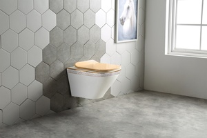 โถสุขภัณฑ์แบบแขวนผนังไร้ขอบ สีดำพอร์ซเลน สำหรับห้องน้ำ - Product Image 6