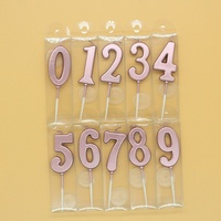 Bougies d'anniversaire en cire de paraffine écologiques faites à la main, couleurs or et argent, chiffres 0-9, pour la première fête d'anniversaire des enfants, vente en gros