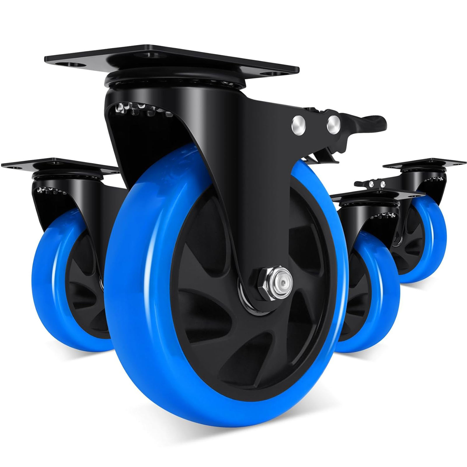 Customizable 1-6 Inch Castor Industrial Swivel Caster 75mm PU Rubber PP Steel Locking Rigid Iron OEM Various Sizes Casters