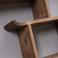 Étagère murale multifonctionnelle en bois massif laqué avec corde, pour rangement vertical et décoration de salon - Modèle 202606