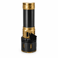 Lampe torche tactique rechargeable à double faisceau rouge et bleu clignotant 1000 lumens, projecteur spot et large, torche UV, base magnétique, indicateur de batterie externe