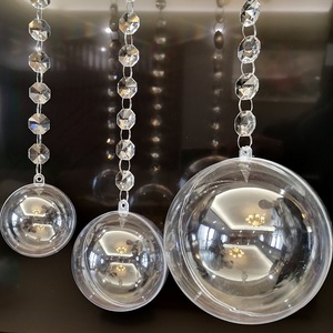 <span class=keywords><strong>Boules</strong></span> de Noël en cristal de Noël de différentes tailles, ornements transparents en plastique et acrylique pour la décoration. - Product Image 1