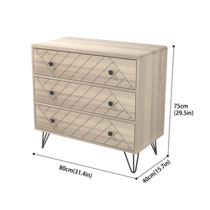 Moderno autoportante soggiorno camera da <span class=keywords><strong>letto</strong></span> gamba in metallo armadio in legno 3 cassetti comò, cassettiera in legno comò - Product Image 6