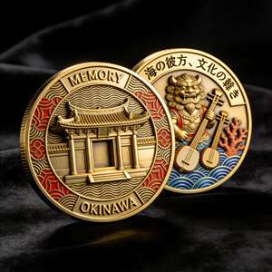Élégante pièce commémorative japonaise de l'île, souvenir de voyage de haute qualité, pièce de monnaie personnalisée, souvenir Okinawa Japon, pièce commémorative - Product Image 2