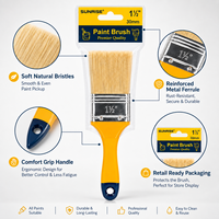 Pinceau à peinture mural en poils naturels de 1 à 4 pouces, manche en plastique, qualité industrielle, pinceau de peinture professionnel, OEM personnalisable SUNRISE